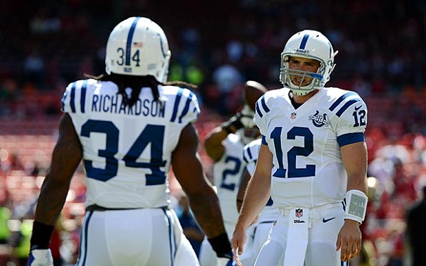 Trent Richardson (34) fue el gran fichaje para 2013 de los Colts y pagaron por él una primera ronda de draft. 